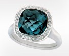 Azur diamantring med topas 14 kt hvitt gull thumbnail