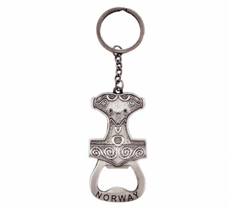 Nøkkelring med Thors hammer og flaskeåpner 907213