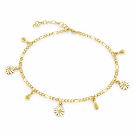 751303 - Figaroarmbånd med hvite prestekrager og dråper