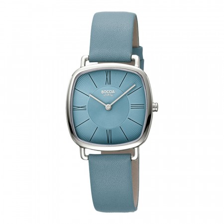 BOCCIA titanur, kvadratisk, lyseblå skive og rem, Ø 33 x 33 mm