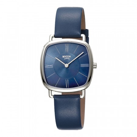 BOCCIA titanur, kvadratisk, blå skive og rem, Ø 33 x 33 mm