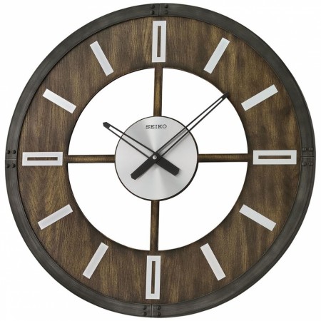 SEIKO WALL CLOCK Ø60X4CM ANTIQUE WOOD DIAL -LAVT LAGER