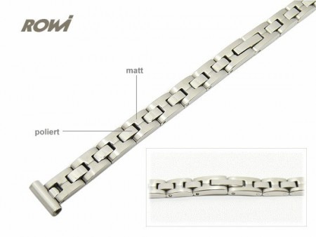 Watch strap 10mm stainless steel solid partly polished by ROWI