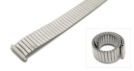 Watch strap Fixoflex S expansion strap telescopic ends 18-22mm stainless steel silver polished ROWI