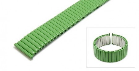 Watch strap Fixoflex S expansion strap 18mm stainless steel matt green by ROWI