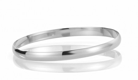 Classic armring buet profil 6mm x 1,3mm buet str 65  - 925 sølv