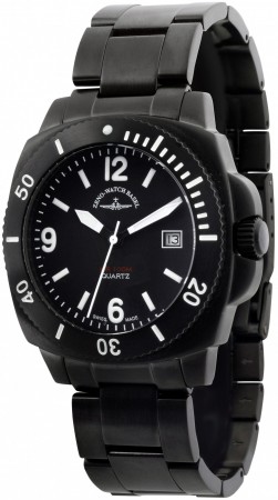 Zeno-Watch Basel Diver Look Blacky Swiss Quartz 43 mm 440AQ-bk-a1M
