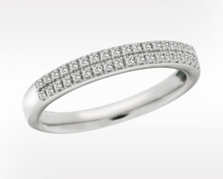 Tribeca hvitt gull ring med diamanter