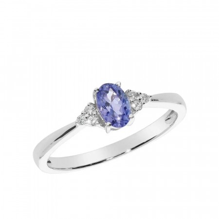 Atlantis tanzanitt diamantring 14 kt hvitt gull