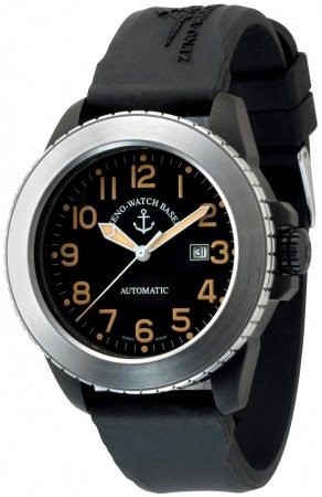 Zeno-Watch Basel Jumbo Blacky 1 (stainless steel-black) 48.5 mm 6412-bk1-a15