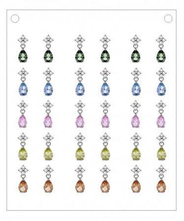 68739 Rhodinerte ørepynt sølv med fargede cz