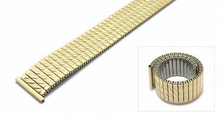 Watch strap Fixoflex S expansion strap 22mm stainless steel golden partly polished by ROWI