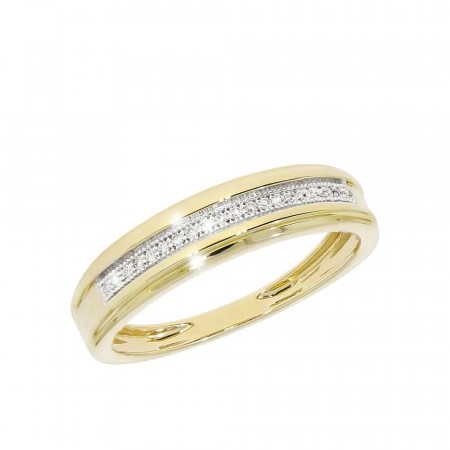 Tenor diamantring 14 kt gult gull