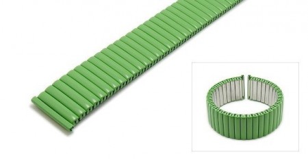 Watch strap Fixoflex S expansion strap 22mm stainless steel matt green by ROWI