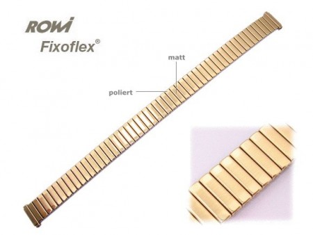 Watch band Fixoflex S expansion band telescopic end 10-12mm stainless steel golden-colored ROWI