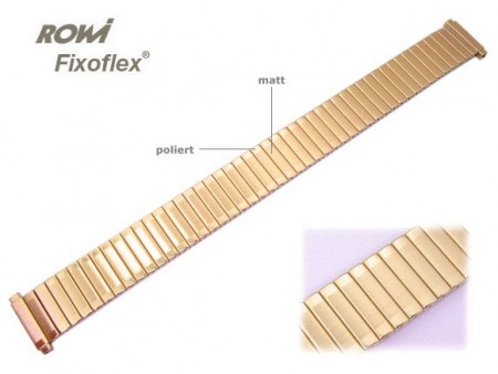 Watch band Fixoflex S expansion band telescopic end 14-17mm stainless steel golden-colored ROWI