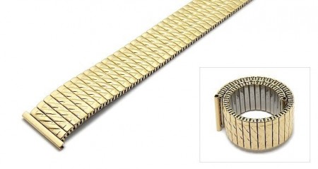 Watch strap Fixoflex S expansion strap 20mm stainless steel golden partly polished by ROWI