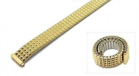 Watch strap Fixoflex S expansion strap telescopic ends 12-15mm stainless steel golden by ROWI