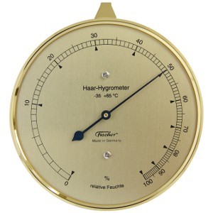 Fischer Hårhygrometer. Messing, ø: 165mm
