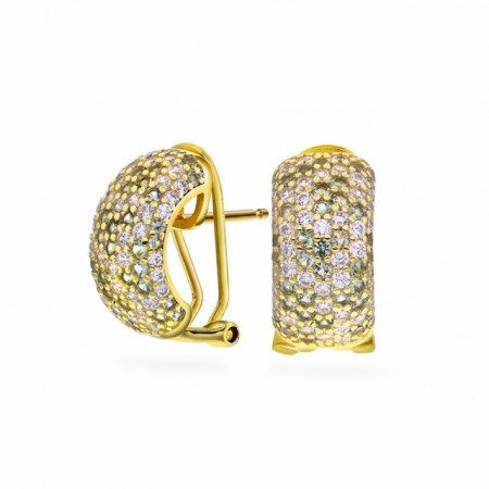 68731-08 - Forgylte halvkreoler med hvite/lysegrønne cz