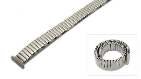 Watch strap Fletch expansion strap 16mm stainless steel silver matt ROWI