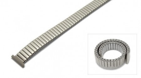 Watch strap Fletch expansion strap 12mm stainless steel silver matt ROWI