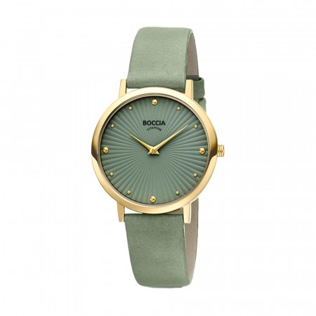 BOCCIA titanur, rund, grønn skive, grønn rem, dbl.