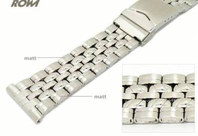 Watch band 20/22mm stainless steel multiple ends partly polished sporty elegant design by ROWI