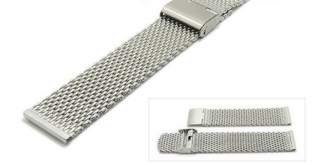 Watch strap 22mm stainless steel mesh medium heavy structure by ROWI