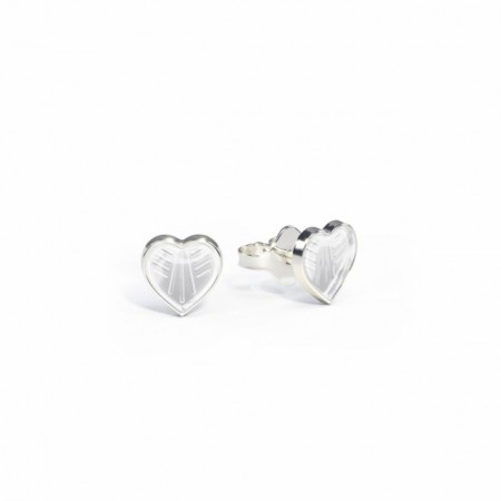 Ørestikk i sølv - Små hvite hjerter