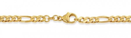 Figaro kjede 14 kt gult gull 4,3 mm - 55 cm