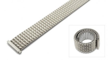 Watch strap Fixoflex S expansion strap telescopic ends 18-22mm stainless steel silver by ROWI