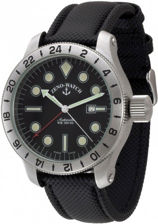 Zeno-Watch Basel Jumbo GMT (Dual Time with bezel ring) 48.5 mm 1563-a1