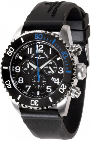 Zeno-Watch Basel Chrono black+blue 6492-5030Q-a1-4 46 mm