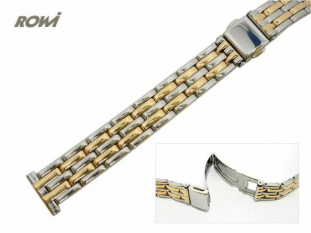 Watch strap 14mm stainless steel dual tone polished fashion by ROWI