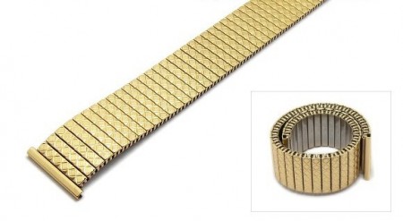 Watch strap Fixoflex S expansion strap 22mm stainless steel golden polished by ROWI