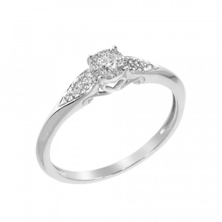 Vivianne hvit diamantring 14 kt hvitt gull