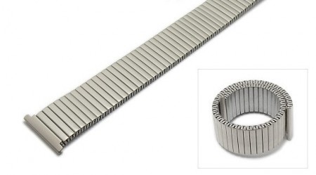 Watch strap Fletch expansion strap 20mm stainless steel silver matt ROWI