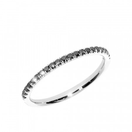 Fortuna Black diamantring 14 kt hvitt gull