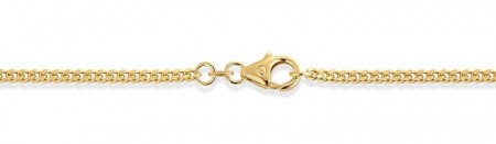 Panser massiv kjede 14kt gult gull 2,4mm - 50 cm 