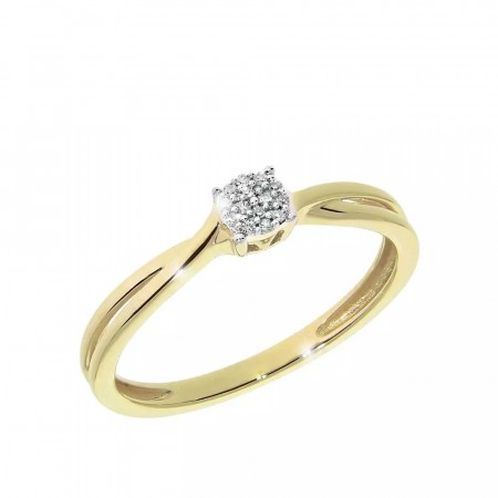 Alyssa diamantring 14 kt gult gull