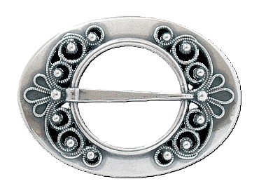 Sjalfeste med filigran, Nål, Brosje, oksidert *På lager*