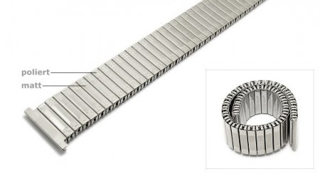 Watch strap Fixoflex expansion strap 22mm stainless steel silver extravagant ROWI