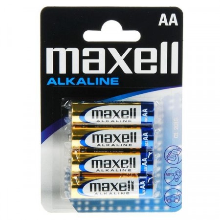 MAXELL ALKALINE LR6 MN1500 AA BATTERI 4-PK