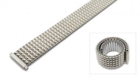 Watch strap Fixoflex S expansion strap telescopic ends 18-22mm stainless steel silver by ROW