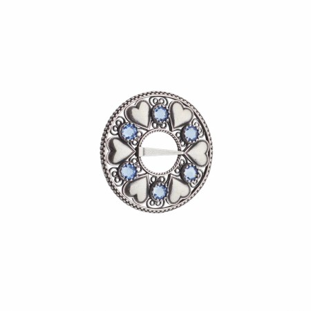 Sølje med hjarte og stein, oksidert