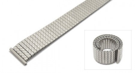 Watch strap Fixoflex S expansion strap 22mm stainless steel silver polished by ROWI