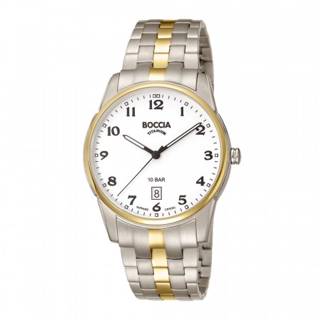 Boccia herre titanur, bicolour,100m, safirglass, lenke, hvit skive, alle tall