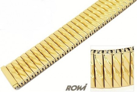 Watch band Fixoflex S expansion band telescopic end 20-24mm stainless steel golden extravagant ROWI