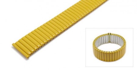 Watch strap Fixoflex S expansion strap 18mm stainless steel matt yellow by ROWI